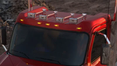 Close-up of Western Star 47X Truck Roof with Lights