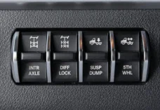 Western Star 47x Dashboard Controls for Inter Axle, Differential Lock, Suspension Dump, and Fifth Wheel