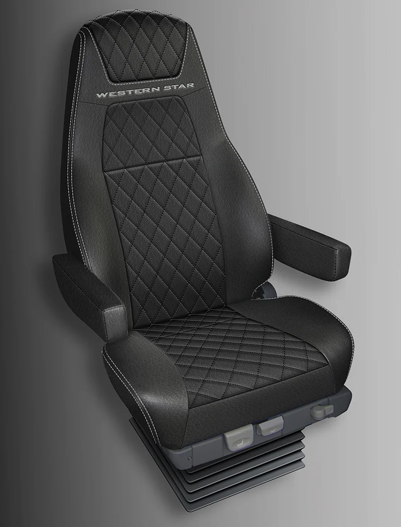 Charcoal Black Premium Western Star X Series Truck Seat with Detailed Stitching