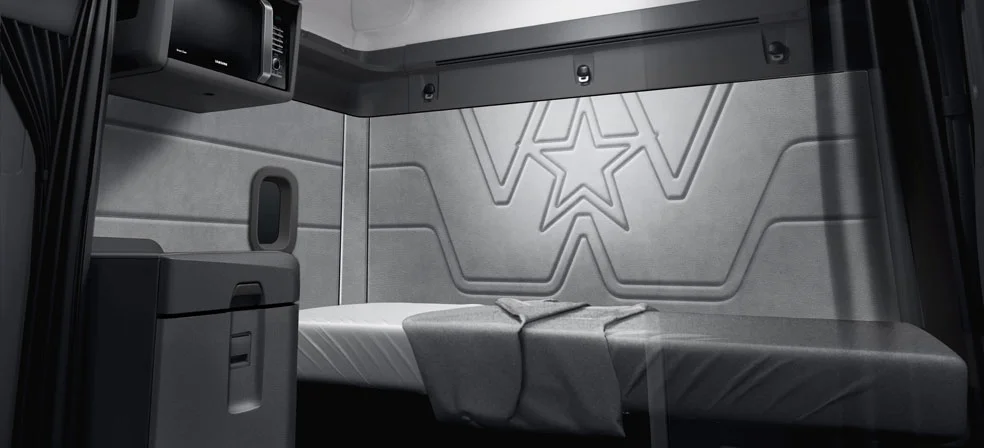 Quarry Grey Premium Western Star X Series Sleeper Cabin Interior with Branded Wall Padding