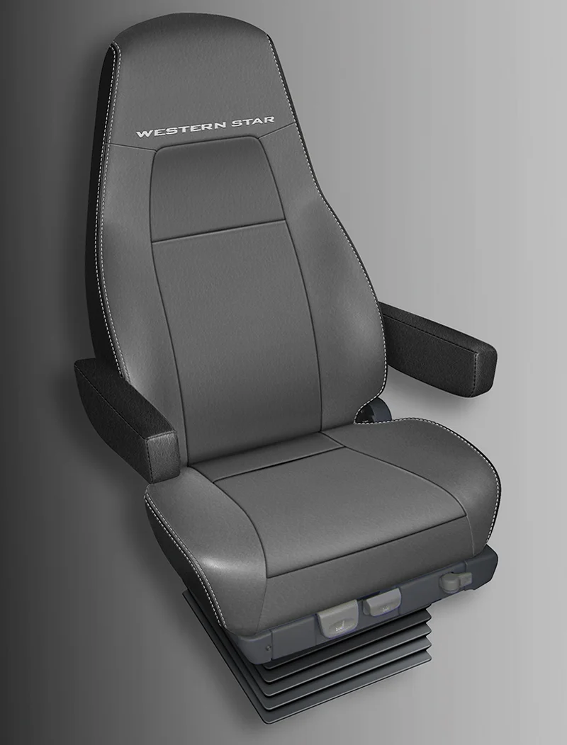 Quarry Grey Premium Western Star X Series Truck Seat with Detailed Stitching