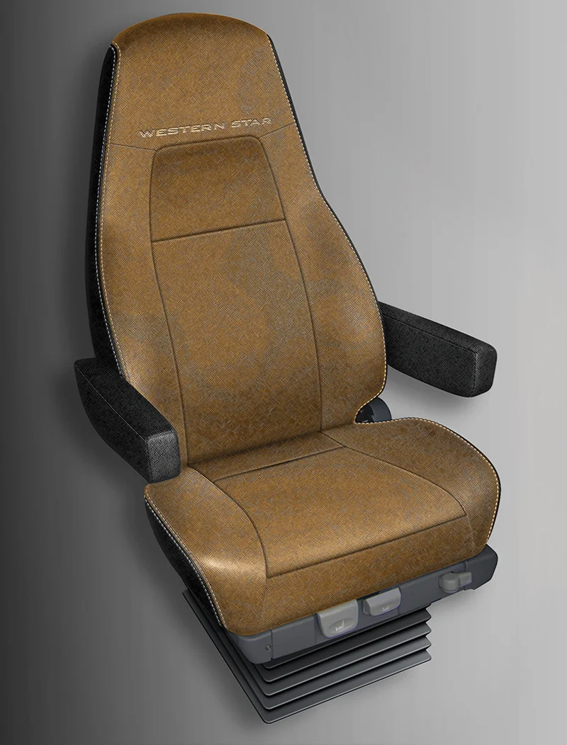 Timber Brown Premium Western Star X Series Truck Seat with Detailed Stitching