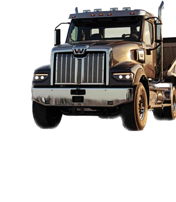 A transparent image of the 49x truck with a roll off dump.