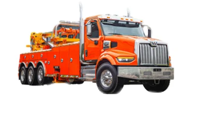 A transparent image of a 49X SB Heavy Wrecker, showing off the upfit capabilities.