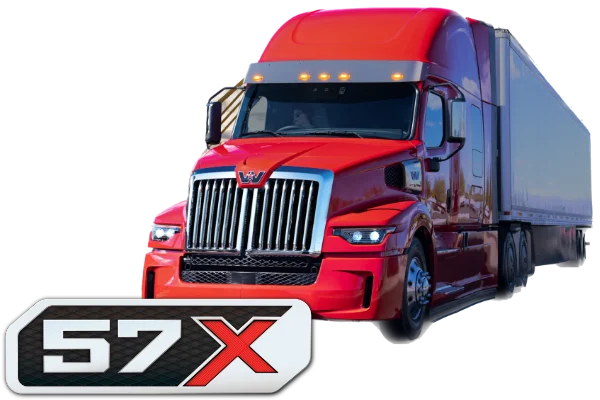 A transparent image of the Western Star 57x with a 57x badge just below it.